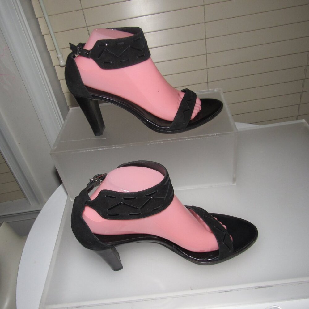 Coup d’Etat Black Suede Ankle Strap Heels Size 9 Made in Spain - Picture 4 of 6